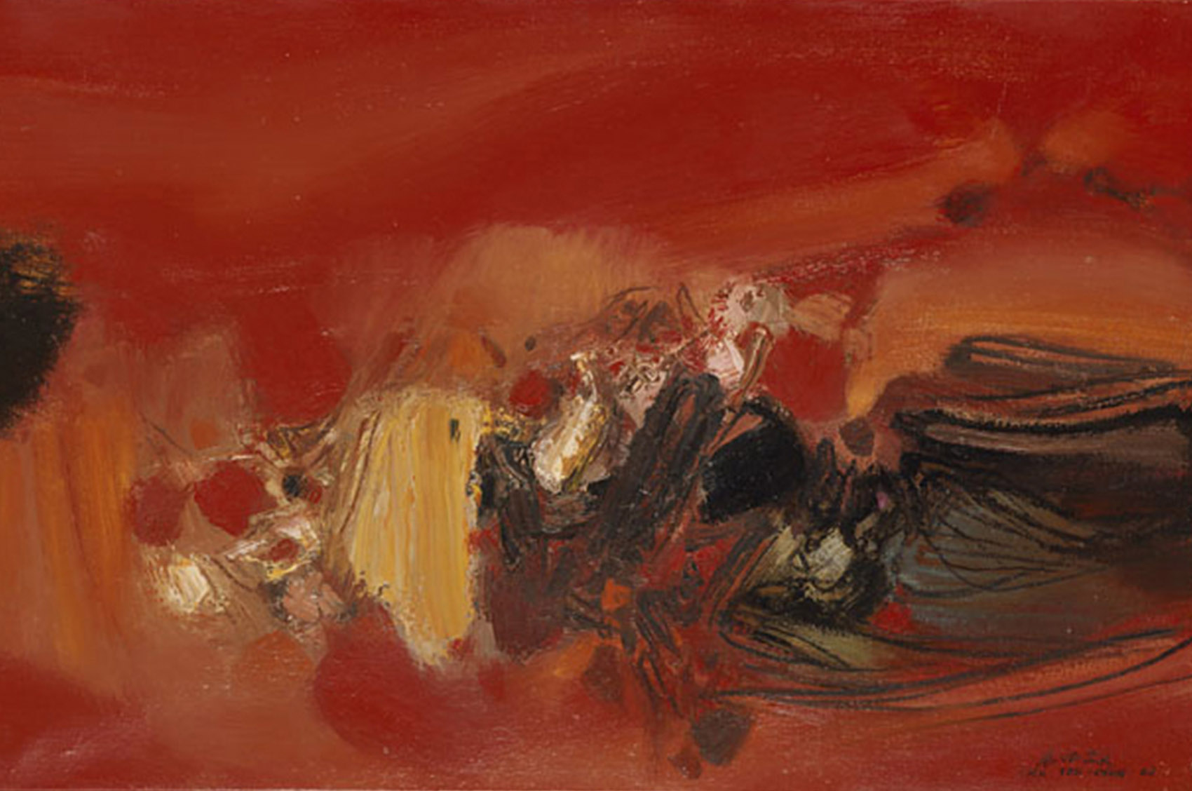 N208 autumn 1965 - huile sur toile - Chu Teh-Chun